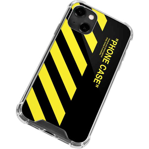 Black and Yellow Stripes iPhone 14 Clear Case